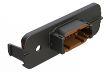 ATM13-12PD-SMA-2  12 Position PCB Receptacle Header, SMA Panel Mount, Right Angle, Size 20 Pin Contacts, Keyed D, Nickel/Tin Plating, Black.  Use with Armor IPX™ Enclosures, ATM Connectors