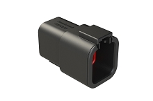 ATP04-6P-BLK  6-Way Receptacle, Male Connector, Black