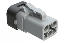 ATPH06-3S-SF01GY  3 Position Plug, Grey, Socket Contact Size 3.0mm, 30A, 1000V, ATPH Series™, Snap Fit End Cap