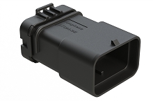 ATS04-34PA1  34 Position Inline Receptacle, Pin, Keyed A, Single Latch, Black