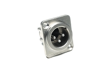 AX3MD  3 Pole XLR Male Chassis Mount, Standard, Machined Contacts, Nickel Finish