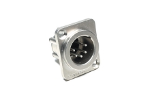 AX5MD  5 Pole XLR Male Chassis Mount, Standard, Machined Contacts, Nickel Finish