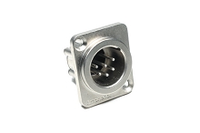 AX6AMD  6A Pole XLR Male Chassis Mount, Standard, Machined Contacts, Nickel Finish