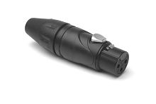 AXX3FB-AU   3 Pole Socket (Female) Plug. XLR AX Audio Cable Connector. Black Finish, Gold Contact Plating.  Comparable to PN# NC3FXX-B