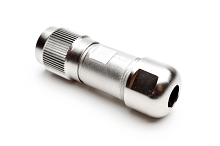 C091 11D004 000 4 - M16 Female cable connector with internal strain relief and metal locking ring. 4 contacts, 4-6mm cable diameter.