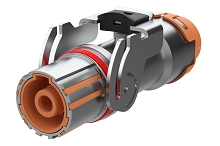 C2151BH1109521  1 Pole High Voltage Male (Pin) Cable Connector, B Code, 420A, 1500V, 95mm² Wire, HVIL, Metal Lever
