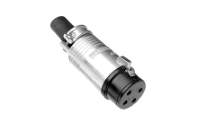 EP-6-11P  6 Pole Female Metal Loudspeaker Cable Connector, Machined Contacts, Nickel Finish