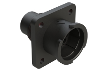 FLS012N10P03-PM  10 Position Square Flange Receptacle, Pin, Shell Size 12, with Seal Gasket, Fast Lock Coupling