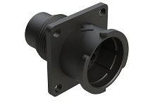 FLS012N10P03  10 Position Square Flange Receptacle, Pin, Shell Size 12, Fast Lock Coupling