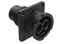 FLS012N2P03  4 (2+2) Position Square Flange Receptacle, Pin, Shell Size 12, Fast Lock Coupling