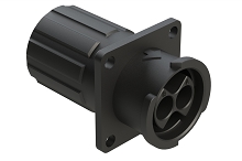 FLS012N2PHEC03  4 (2+2) Position Square Flange Receptacle, Pin, Shell Size 12, with Endcap, Fast Lock Coupling