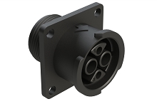 FLS012N2S03  4 (2+2) Position Square Flange Receptacle, Socket, Shell Size 12, Fast Lock Coupling