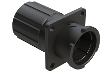FLS012N8PHEC03  8 Position Square Flange Receptacle, Pin, Shell Size 12, with Endcap, Fast Lock Coupling