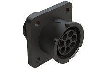 FLS012N8S03-PM  8 Position Square Flange Receptacle, Socket, Shell Size 12, with Seal Gasket, Fast Lock Coupling