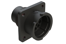 FLS014N12P03-PM  12 Position Square Flange Receptacle, Pin, Shell Size 14, with Seal Gasket, Fast Lock Coupling