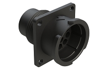 FLS014N12P03  12 Position Square Flange Receptacle, Pin, Shell Size 14, Fast Lock Coupling