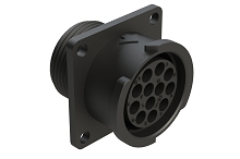 FLS014N12S03  12 Position Square Flange Receptacle, Socket, Shell Size 14, Fast Lock Coupling