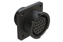 FLS014N19S03-PM  19 Position Square Flange Receptacle, Socket, Shell Size 14, with Seal Gasket, Fast Lock Coupling