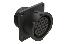 FLS014N19S03  19 Position Square Flange Receptacle, Socket, Shell Size 14, Fast Lock Coupling