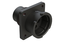 FLS014N2P03-PM  4 (2+2) Position Square Flange Receptacle, Pin, Shell Size 14, with Seal Gasket, Fast Lock Coupling