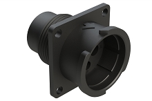 FLS014N2P03  4 (2+2) Position Square Flange Receptacle, Pin, Shell Size 14, Fast Lock Coupling
