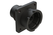 FLS014N3P03-PM  3 Position Square Flange Receptacle, Pin, Shell Size 14, with Seal Gasket, Fast Lock Coupling
