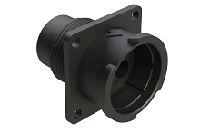FLS014N3P03  3 Position Square Flange Receptacle, Pin, Shell Size 14, Fast Lock Coupling