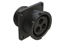FLS014N3S03  3 Position Square Flange Receptacle, Socket, Shell Size 14, Fast Lock Coupling