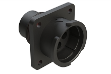 FLS014N4P03-PM  4 Position Square Flange Receptacle, Pin, Shell Size 14, with Seal Gasket, Fast Lock Coupling