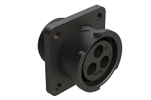 FLS014N4S03-PM  4 Position Square Flange Receptacle, Socket, Shell Size 14, with Seal Gasket, Fast Lock Coupling