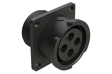 FLS014N4S03  4 Position Square Flange Receptacle, Socket, Shell Size 14, Fast Lock Coupling