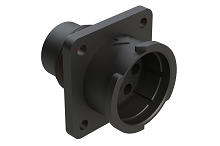 FLS014N7P03-PM  7 Position Square Flange Receptacle, Pin, Shell Size 14, with Seal Gasket, Fast Lock Coupling