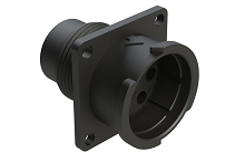 FLS014N7P03  7 Position Square Flange Receptacle, Pin, Shell Size 14, Fast Lock Coupling