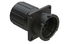 FLS014N8PHEC03  8 Position Square Flange Receptacle, Pin, Shell Size 14, with Endcap, Fast Lock Coupling