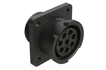FLS014N8S03-PM  8 Position Square Flange Receptacle, Socket, Shell Size 14, with Seal Gasket, Fast Lock Coupling
