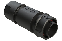FLS6BS14N2P03  4 (2+2) Position Plug, Pin, Shell Size 14, with Backshell, Cable OD Range 6.0-12.0mm, Fast Lock Coupling