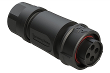FLS6BS14N4S03  4 Position Plug, Socket, Shell Size 14, with Backshell, Cable OD Range 6.0-12.0mm, Fast Lock Coupling