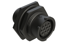 FLS712N10S03  10 Position Jam Nut Receptacle, Socket, Shell Size 12, Fast Lock Coupling