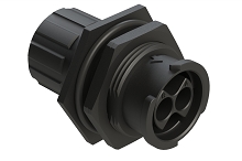 FLS712N2PHEC03  4 (2+2) Position Jam Nut Receptacle, Pin, Shell Size 12, with Endcap, Fast Lock Coupling