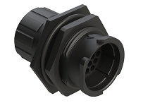 FLS714N19PHEC03  19 Position Jam Nut Receptacle, Pin, Shell Size 14, with Endcap, Fast Lock Coupling