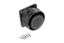MP-4164-37S  37 Pole Heavy Duty Chassis Mount, Female, Black Finish. Contacts Included