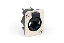 RJXS8FD6HB  XLRnet D Type Ethernet Chassis Mount, Horizontal PCB CAT6, Female, Bulk Packaging