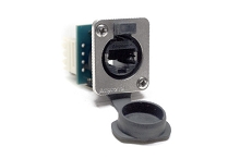 RJXS8FG5110  XLRnet D Type Ethernet Chassis Mount, IDC Terminals (110 Type), CAT5E, IP54, with Dust Cap