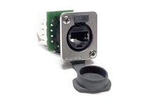 RJXS8FG5I  XLRnet D Type Ethernet Chassis Mount, IDC Terminals, CAT5E, IP54, with Dust Cap