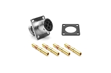 RT00104SKNH03-K  Square Flange Receptacle Kit, Socket, with silicone seal IP69k