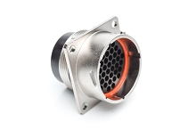 RT002448PKNH03  Square Flange Receptacle, Pin with silicone seal IP69k