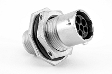 RT07103W3SNH03  Receptacle, Jam Nut, 6 (3+3) Position, Female, Shell Size 10, with Silicone Seal