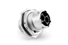 RT07122PNH Receptacle, jam nut, 4 (2+2) positions, size 20 (1.0mm),12 (2.5mm), pin contact