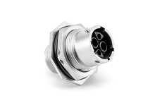 RT07122SNH Jam Nut Receptacle, Female, 4 Contacts, Sizes 2.5mm & 20, 500V, Shell Size 12
