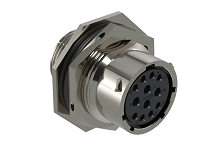 RT0714E12SNH  Receptacle, Jam Nut, 12 (4+8) Position, Female, Shell Size 14